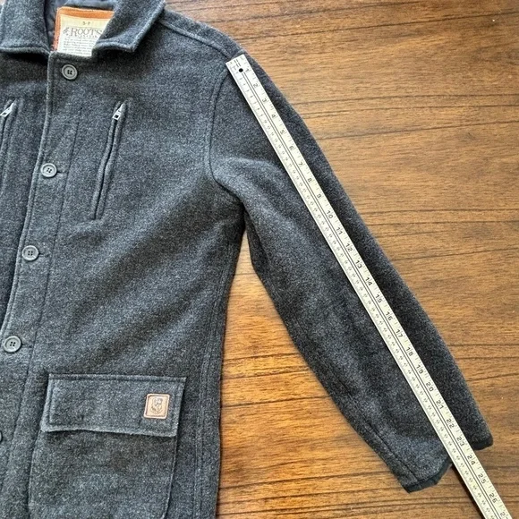 Vintage Roots men's wool blend button up jacket with quilted lining size small - Picture 16 of 16